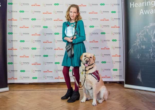 Kaitlyn Soden and her hearing dog Rowan were the winners of the Young Partners Award category at the Hearing Dogs Awards 2016. Picture by Paul Wilkinson.