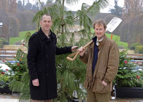 Alnwick Garden director Mark Brassell presented the Duke of Northumberland with a Bhutan pine for his birthday. Picture by Jane Coltman