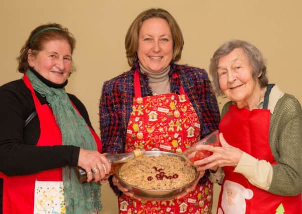 Yolanda Chrisp, Anne-Marie Trevlyan and Bertha Rolfe at Armstrong House in Bamburgh last Christmas.