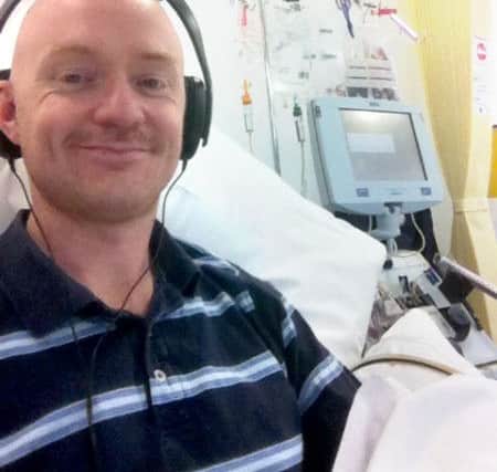 David Clayton, during his bone-marrow donation in 2013.