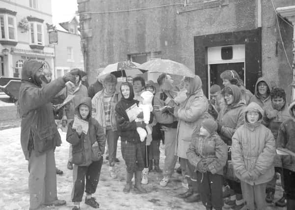 Remember when from 25 years ago, Carol concert in the snow outside The Kings Place, Alnwick