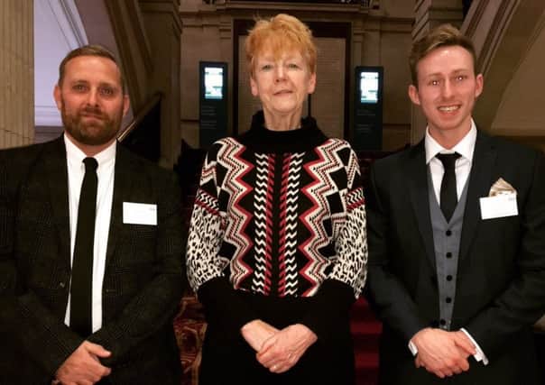 Pc Phil Gibson, Northumbria Police and Crime Commissioner Vera Baird QC, Pc Billy Mulligan at the event at Westminster.