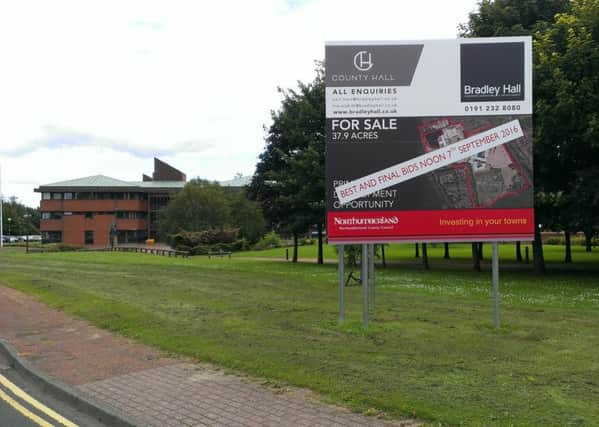 The County Hall site in Morpeth where the land is being sold for development.