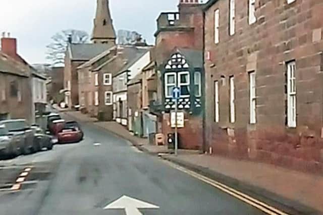 The new road markings in Alnmouth.