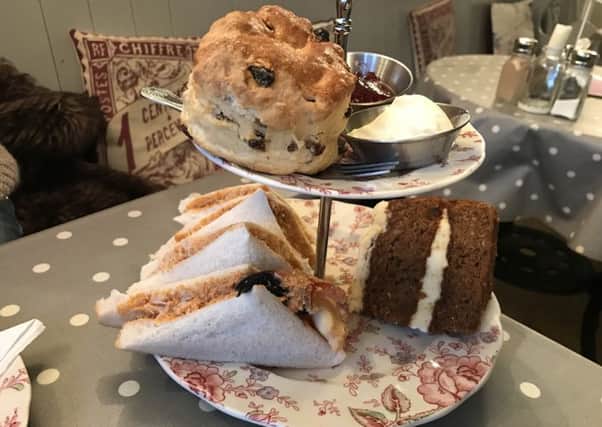 Afternoon tea at The Village Tearoom, Alnmouth.
