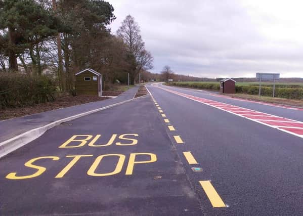 The bus stops on the A1 at Tritlington which were installed earlier this year, but may be lost during dualling.