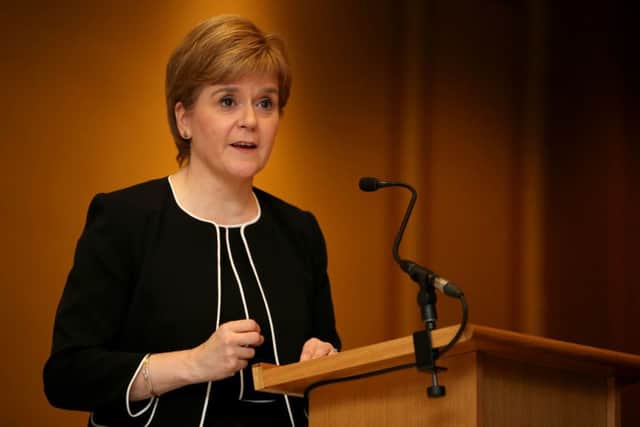 First Minister Nicola Sturgeon delivers a speech during the Journalists' Charity lunch in Glasgow. PRESS ASSOCIATION Photo. Picture date: Friday September 23, 2016. See PA story POLITICS EU. Photo credit should read: Jane Barlow/PA Wire