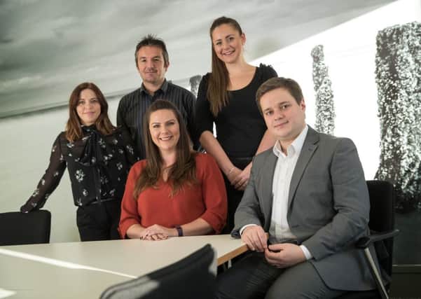 The business growth advisers, Chris Dawson, James Holloway and Dionne Clark, with Julie Dodds, Archs head of economic growth, and Lucy Cansfield, of ERDF.