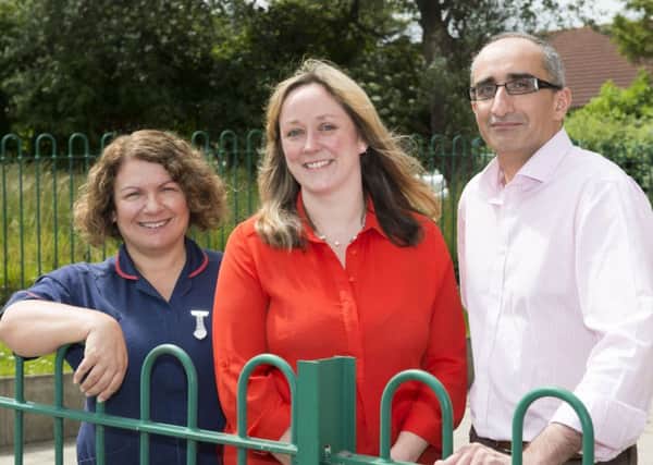 The integrated care team in Blyth: Community Matron Lyn Darling, Blyth GP Dr Nicky Shiell and Dr Wasim Baqir, lead clinical pharmacist for the vanguard programme in Northumberland. Picture by Gavin Duthie