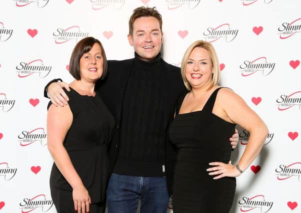 Slimming World Consultants Lorna Daniels and Rachael Bewley meet TV presenter Stephen Mulhern.