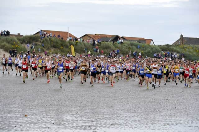 The start of the annual Coastal Run at Beadnell with the runners heading to Alnmouth. Picture by Jane Coltman