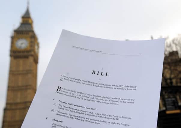 The Bill to trigger article 50, in front of the Houses of Parliament. Picture by Nick Ansell/PA Wire.
