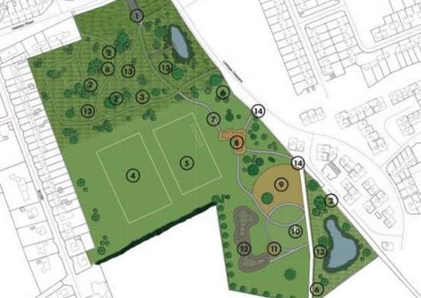 The draft plan of Hadston Park. To see what the numbers mean, scroll down to the bottom of the story.