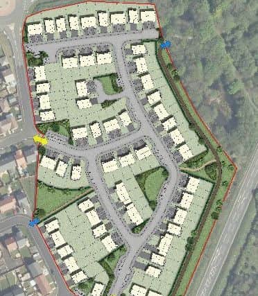 Plans for around 90 homes in Hadston.
