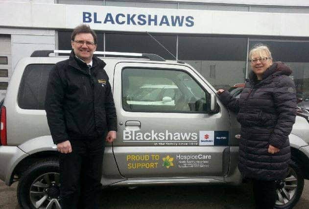Blackshaws Alnwick has donated a car to HospiceCare North Northumberland.