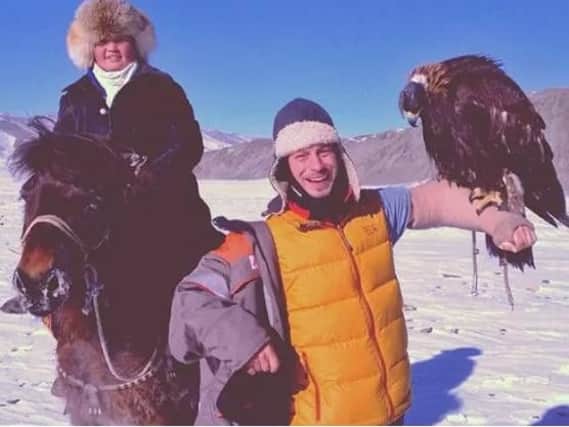 Otto Bell with The Eagle Huntress, Aisholpan Nurgaiv.