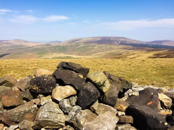 The summit of Windy Gyle in the Cheviots.