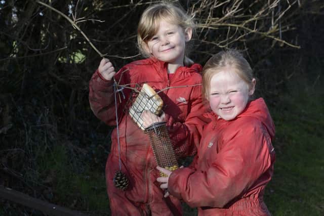 Pupils at Belford First School taking part in Birdwatch.
 Picture by Jane Coltman