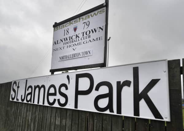 The fire was started at St James' Park, home of Alnwick Town Football Club.
