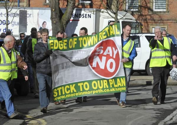 Protest march in Morpeth against the plans for out-of-town development.
 Picture by Jane Coltman