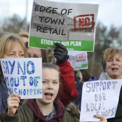 Protest march in Morpeth against the plans for out-of-town development.
 Picture by Jane Coltman