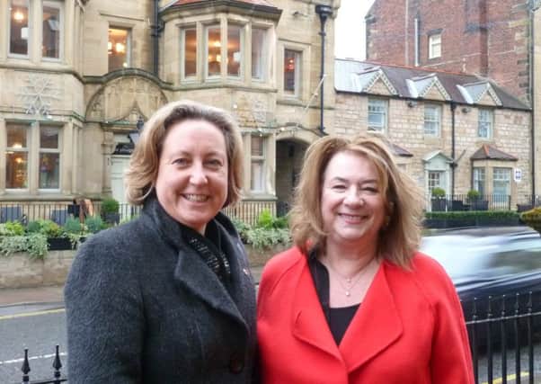 Wendy Pattison, right, with Berwick Tory MP Anne-Marie Trevelyan.