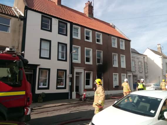 Fire crews put out the blaze at Church Street in Berwick.