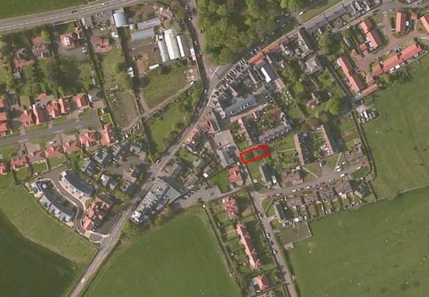 A map showing the site of the new car park off Ingram Road in Bamburgh.