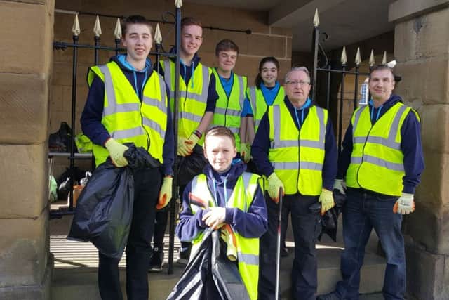 Members of Alnwick (1801) Squadron Air Cadets who took part in the town tidy on Sunday.