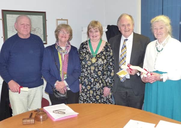 From left, Peter Dawson, Averil Fendley, Rothbury Parish Council chairman Caroline Dawson, Lord Beith and Helen Edes.