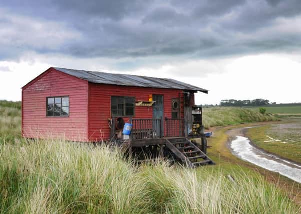 A hut built at Buston Links for the filming of Vera. Picture by Dawn Groves