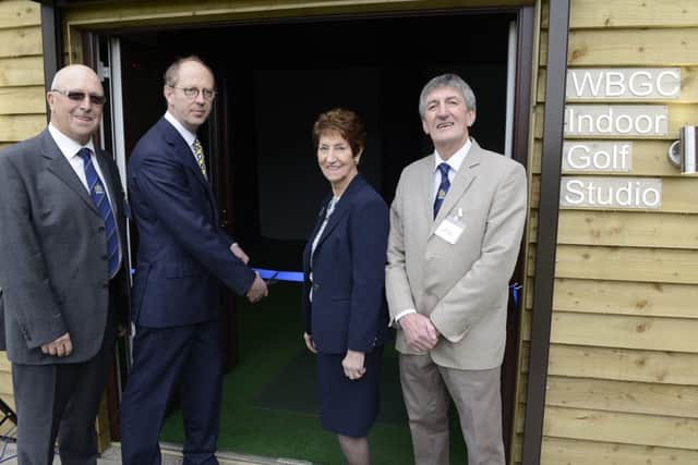 The opening of The Indoor Golf Studio at Whitley Bay Golf Club with  Keith Atkinson, Lord Hastings, Norma Redfearn and Alan Gair.  
 Picture by Jane Coltman