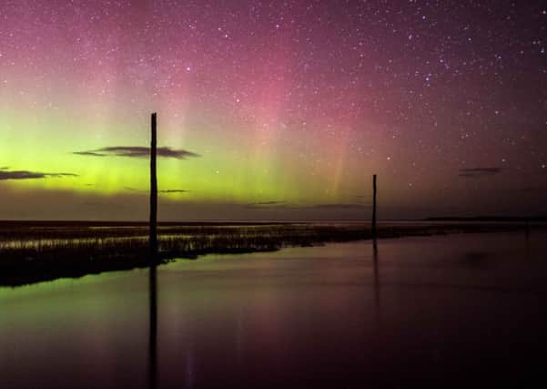 The Northern Lights at Holy Island by Jane Coltman