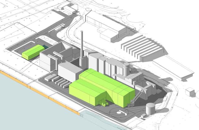 An artist impression of the proposed renewable energy plant in Howdon the Port of Tyne have earmarked in Howdon.