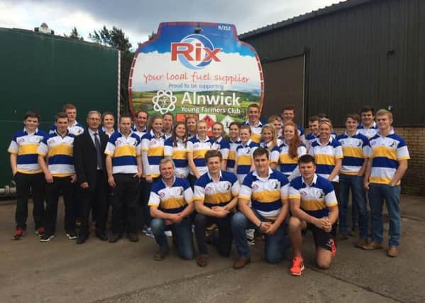 Alnwick Young Farmers show off their new t-shirts, sponsored by RIX Petroleum.