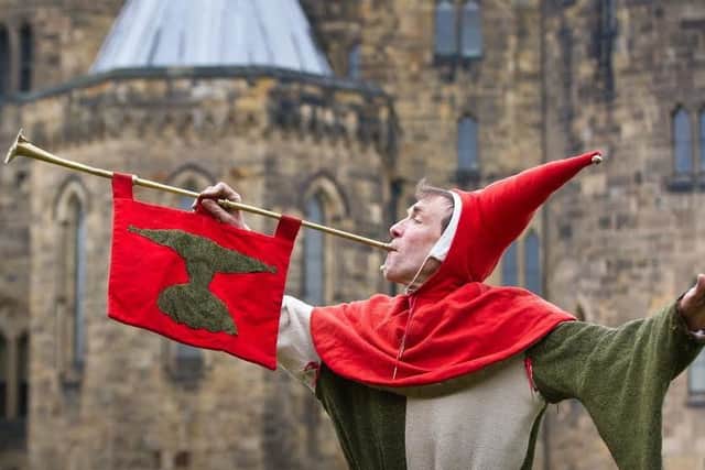 A buglar signals the start of an entertaining season at Alnwick Castle