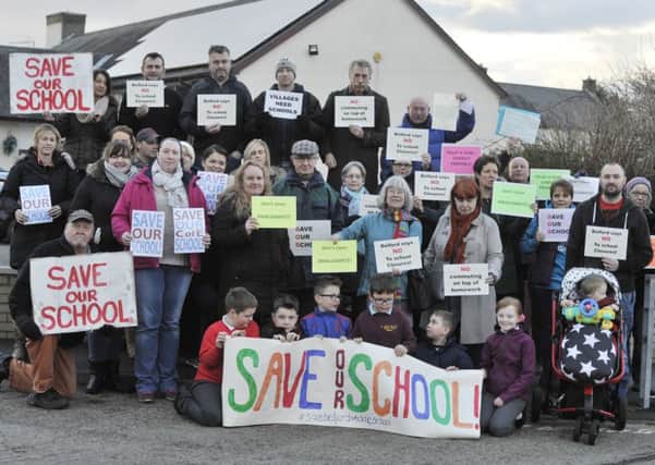 Locals protesting against the closure of St Mary's CE Middle School in Belford.
 Picture by Jane Coltman
