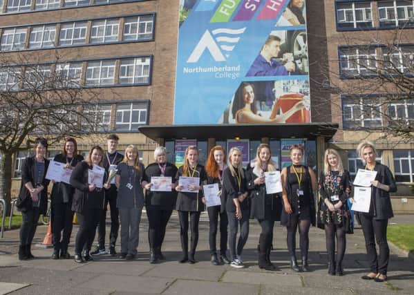 Northumberland College finalists, models and tutors who completed in this years Association of Hairdressers and Therapists (AHT) competition.