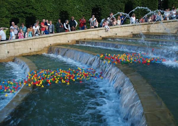 The first duck dash in The Alnwick Garden in 2008. Its back on Easter Saturday.