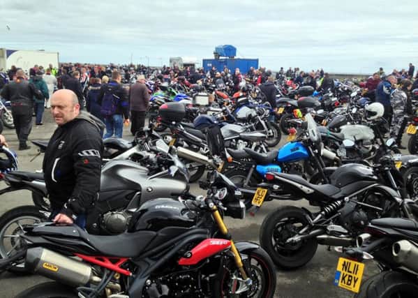 More than 1,000 bikes at the Amble lunch stop at the 2015 egg run. Picture by Paul Larkin