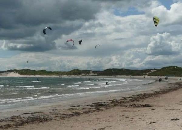 Kite surfers in action. Picture courtesy of Holy Island Coastguard.