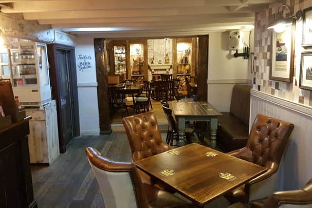The Mason's Arms in Warkworth: The interior.