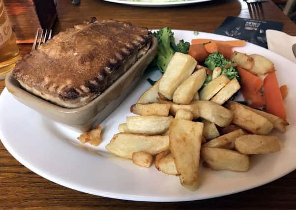 Homemade steak and ale pie at the Black Bull, Wooler.