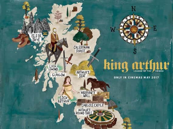 VisitBritain's illustrated map of Arthurian locations inspired by the film.