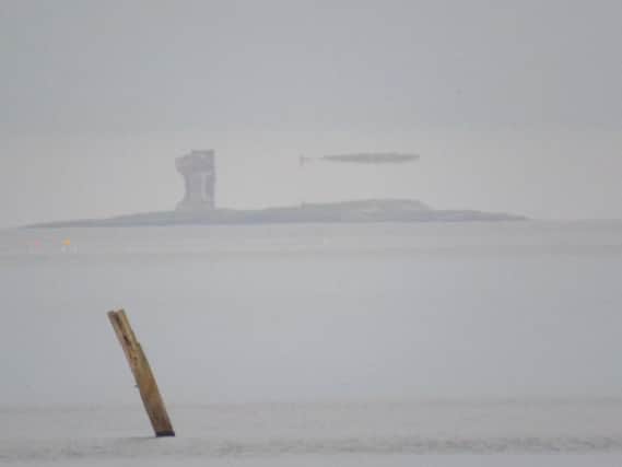 A Fata Morgana affects the view looking towards the Farne Islands.