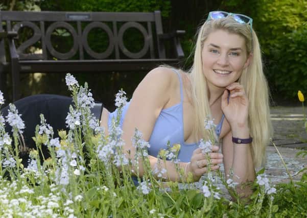 Miss Newcastle finalist Rachel Chambers in the Old Bakehouse Millennium Green, Morpeth. Bridget Donaldson was unavailable for the picture. Picture by Jane Coltman.