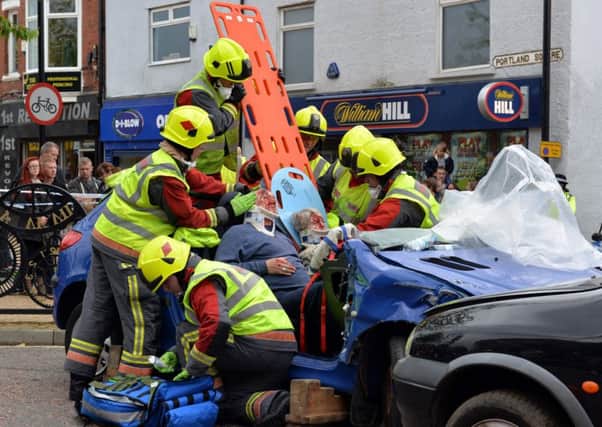 The event will feature a live extrication from a vehicle demonstration, similar to this one.