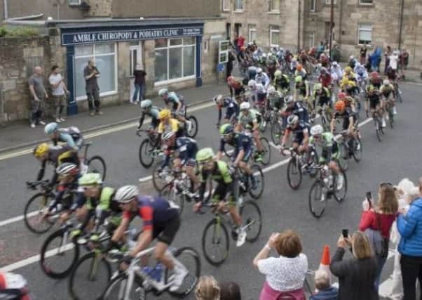 The Tour of Britain passing through Amble in 2015.