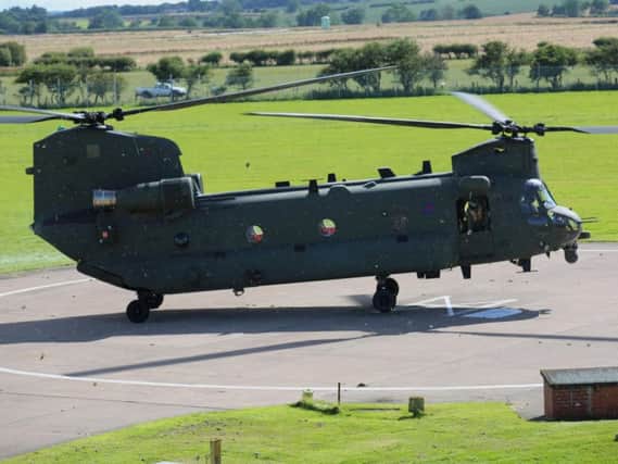 Chinook and Merlin helicopters will be flying in and out of RAF Boulmer.
