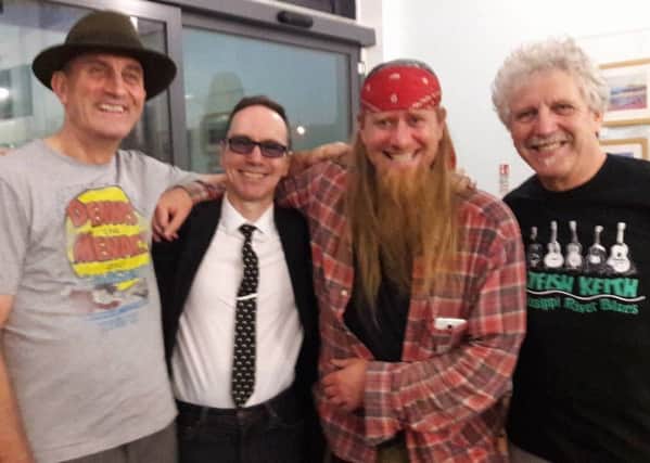 Derek Allan with Kris Dollimore, Steve Wilkinson and Miserable Les.